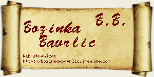 Božinka Bavrlić vizit kartica